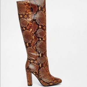 Aldo snakeskin high heel boots